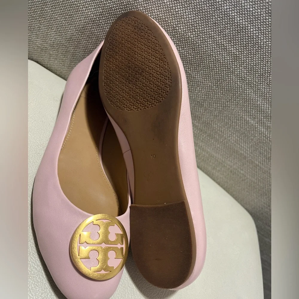 Tory Burch Benton Sea Shell Pink Ballet Flats Women’s Size 10